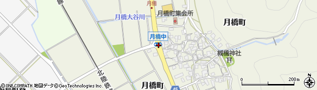 石川県白山市月橋町（ニ）周辺の地図