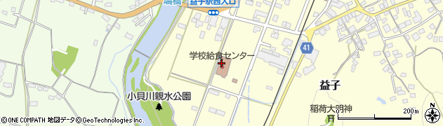 益子町役場　学校給食センター周辺の地図