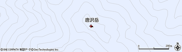 唐沢岳周辺の地図