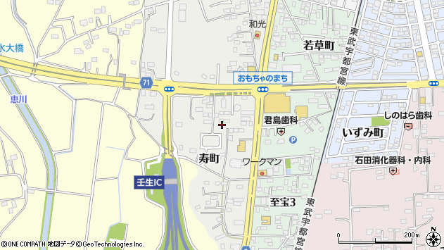 〒321-0212 栃木県下都賀郡壬生町寿町の地図