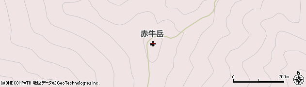 赤牛岳周辺の地図