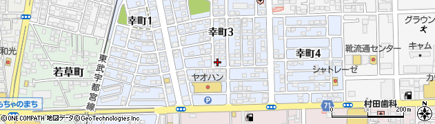 栃木県下都賀郡壬生町幸町3丁目11-14周辺の地図