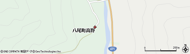 富山県富山市八尾町高野周辺の地図