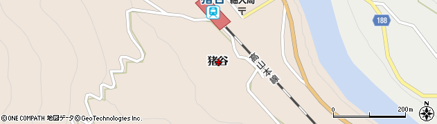 富山県富山市猪谷周辺の地図