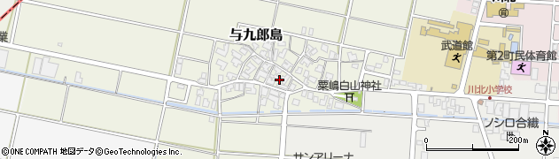 石川県川北町（能美郡）与九郎島（ヘ）周辺の地図