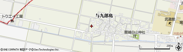 石川県川北町（能美郡）与九郎島（ト）周辺の地図