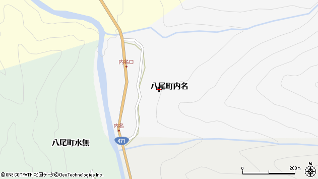 〒939-2436 富山県富山市八尾町内名の地図