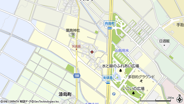 〒924-0834 石川県白山市矢頃島町の地図