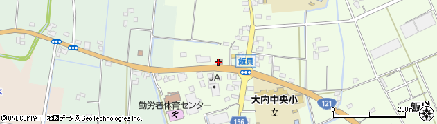 栃木県　警察本部真岡警察署飯貝駐在所周辺の地図