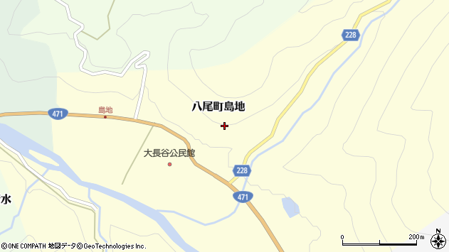 〒939-2434 富山県富山市八尾町島地の地図