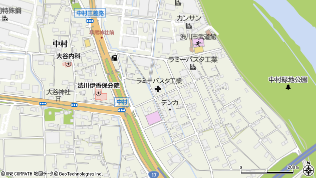 〒377-0002 群馬県渋川市中村の地図