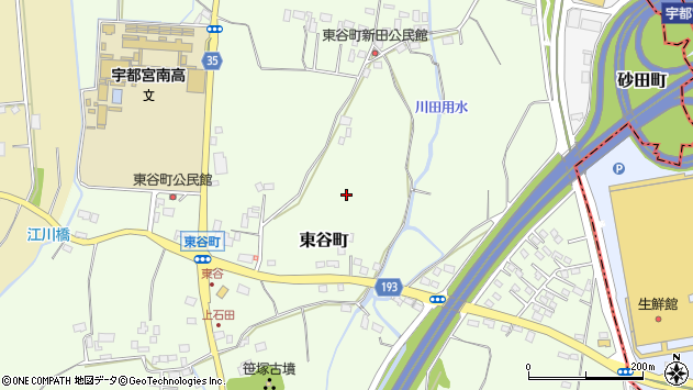 〒321-0123 栃木県宇都宮市東谷町の地図