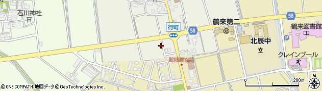 石川県白山市行町南周辺の地図