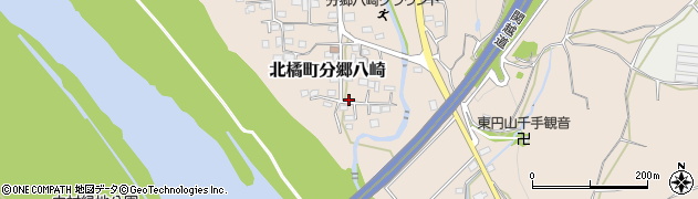 群馬県渋川市北橘町分郷八崎周辺の地図