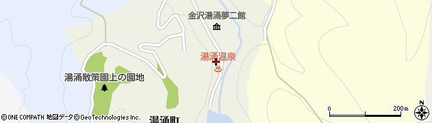 湯涌温泉（金沢温泉郷）周辺の地図