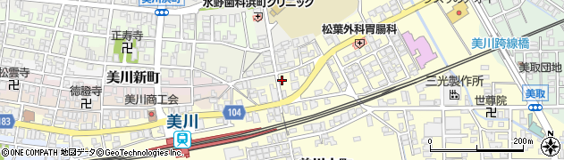 北陸中日新聞　美川専売所周辺の地図