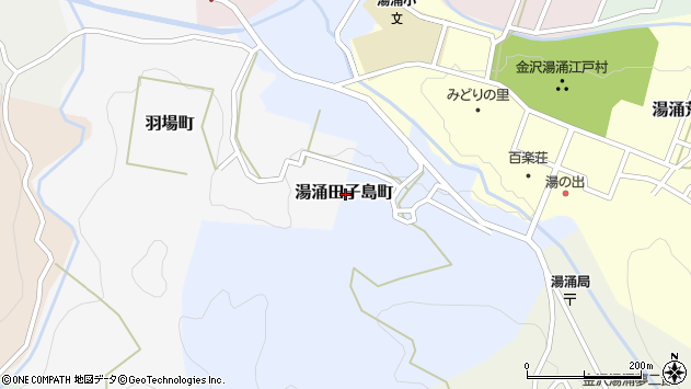 〒920-1124 石川県金沢市湯涌田子島町の地図