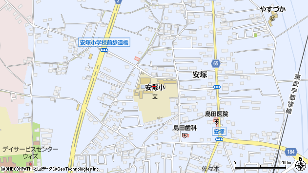 〒321-0201 栃木県下都賀郡壬生町安塚の地図