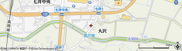 栃木県芳賀郡益子町七井中央14周辺の地図