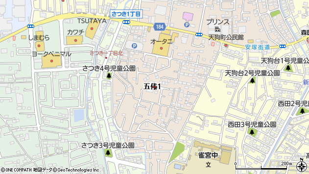 〒321-0135 栃木県宇都宮市五代の地図