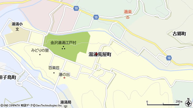 〒920-1122 石川県金沢市湯涌荒屋町の地図