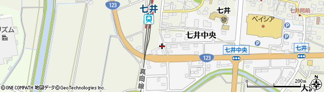 栃木県芳賀郡益子町七井中央1周辺の地図