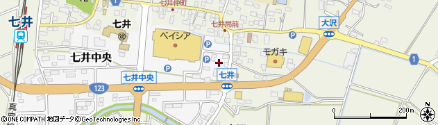 栃木県芳賀郡益子町七井中央12周辺の地図