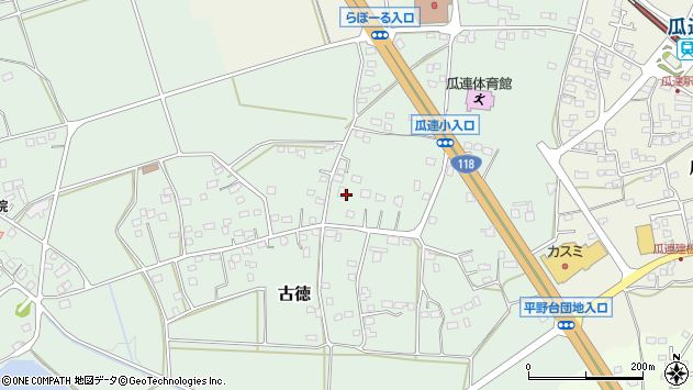 〒319-2105 茨城県那珂市古徳の地図