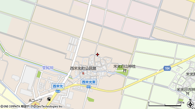 〒929-0202 石川県白山市西米光町の地図