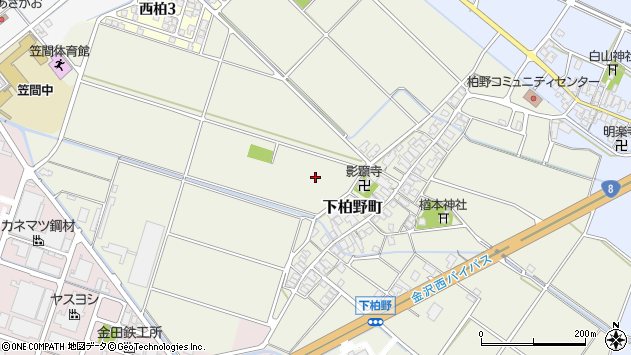 〒924-0038 石川県白山市下柏野町の地図