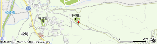 長野県大町市社（松崎）周辺の地図