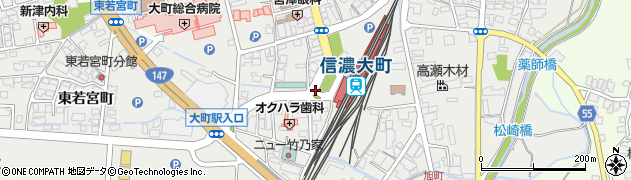 信濃大町駅前周辺の地図