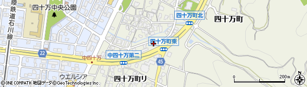 石川県金沢市四十万町リ328周辺の地図