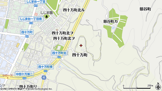 〒921-8133 石川県金沢市四十万町の地図