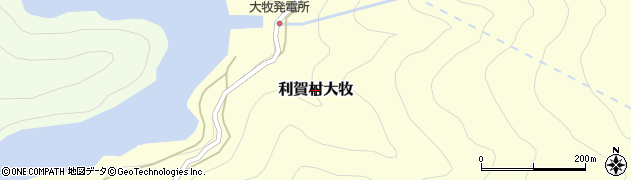 富山県南砺市利賀村大牧周辺の地図