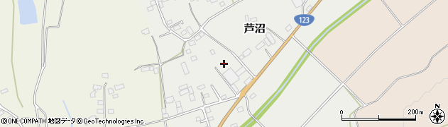 栃木県芳賀郡益子町芦沼105周辺の地図