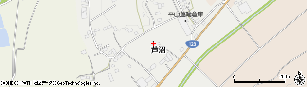栃木県芳賀郡益子町芦沼124周辺の地図