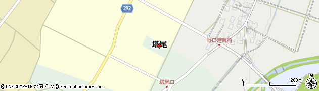 富山県南砺市塔尾周辺の地図