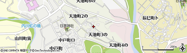 石川県金沢市天池町周辺の地図