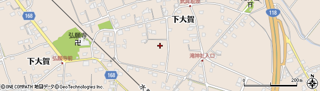 茨城県那珂市下大賀周辺の地図