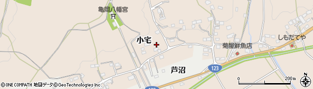 栃木県益子町（芳賀郡）小宅周辺の地図
