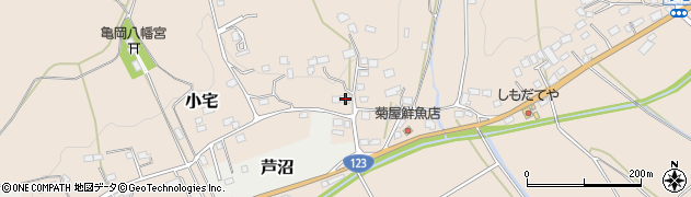 栃木県芳賀郡益子町小宅1252周辺の地図