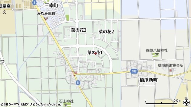 〒924-0810 石川県白山市菜の花の地図
