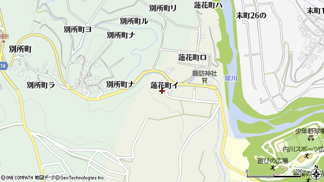 〒920-1342 石川県金沢市蓮花町の地図