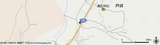 栃木県芳賀郡益子町芦沼647周辺の地図