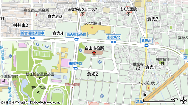 〒924-0000 石川県白山市（以下に掲載がない場合）の地図