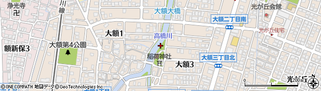 石川県金沢市大額周辺の地図