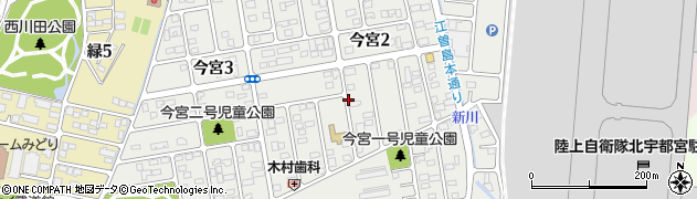 栃木県宇都宮市今宮周辺の地図