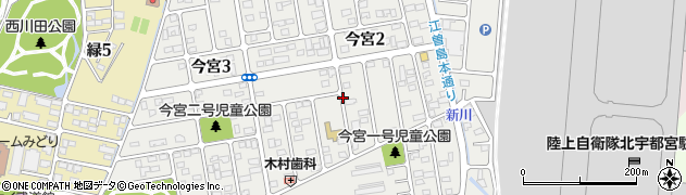 栃木県宇都宮市今宮周辺の地図