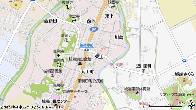 〒939-1816 富山県南砺市城端東上の地図